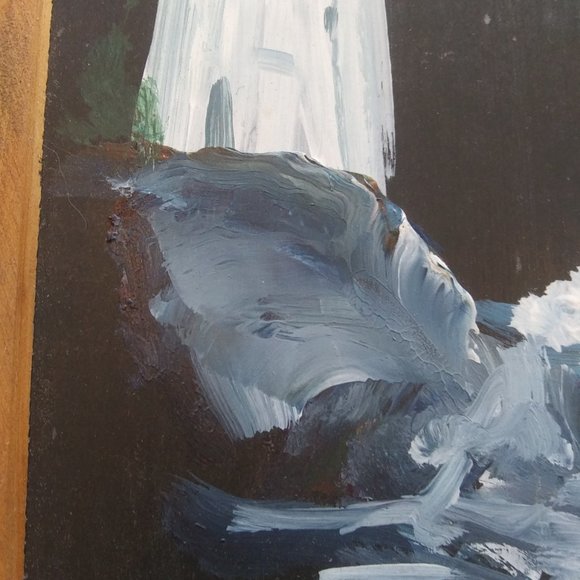 Vintage artist signed Loran Percy Lighthouse theme Painting on a School Slate - Picture 14 of 15